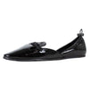 Patent Leather Loafer Flats - Black