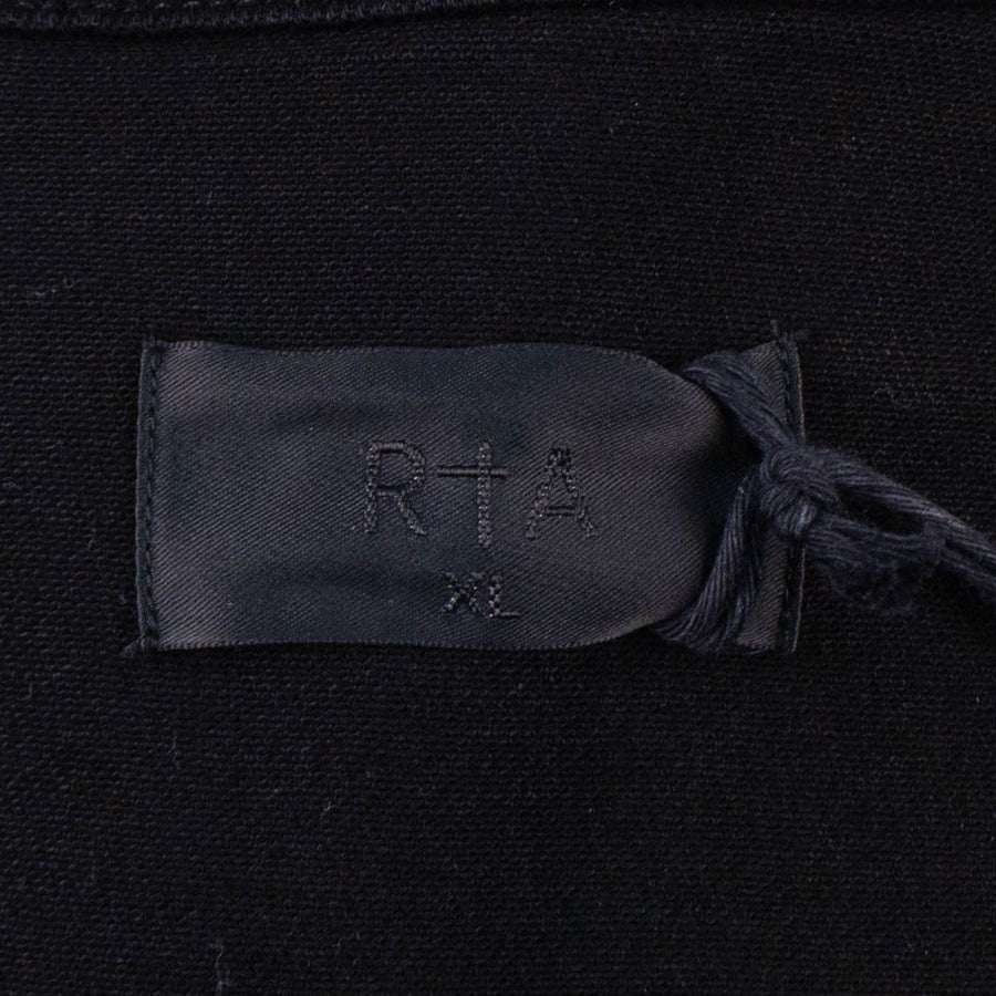 Max Contrast Sleeve Button Down Denim Jacket - Black