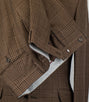 Glen Plaid Wool Blend 3 Roll Button Suit - Brown