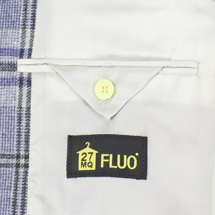 Drop 10 Plaid Wool 3 Roll 2 Button Sport Coat - Purple