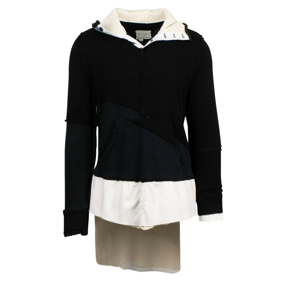 Preppy Slouchy High Tech Track Hoodie - Black