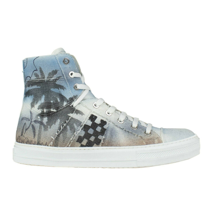 Men's Sunset Canvas Airbrush Palm Sneakers - Multi