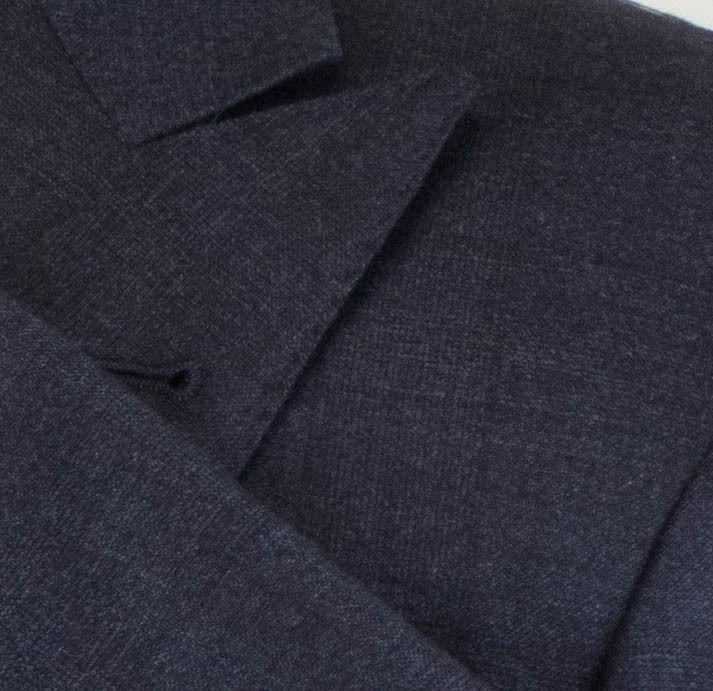 Plaid Wool Double Breasted Sport Coat - Blue