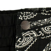 Split Bandana Denim Classic Track Pants - Black