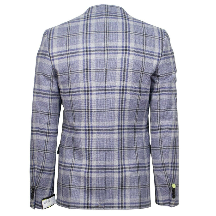 Drop 10 Plaid Wool 3 Roll 2 Button Sport Coat - Purple
