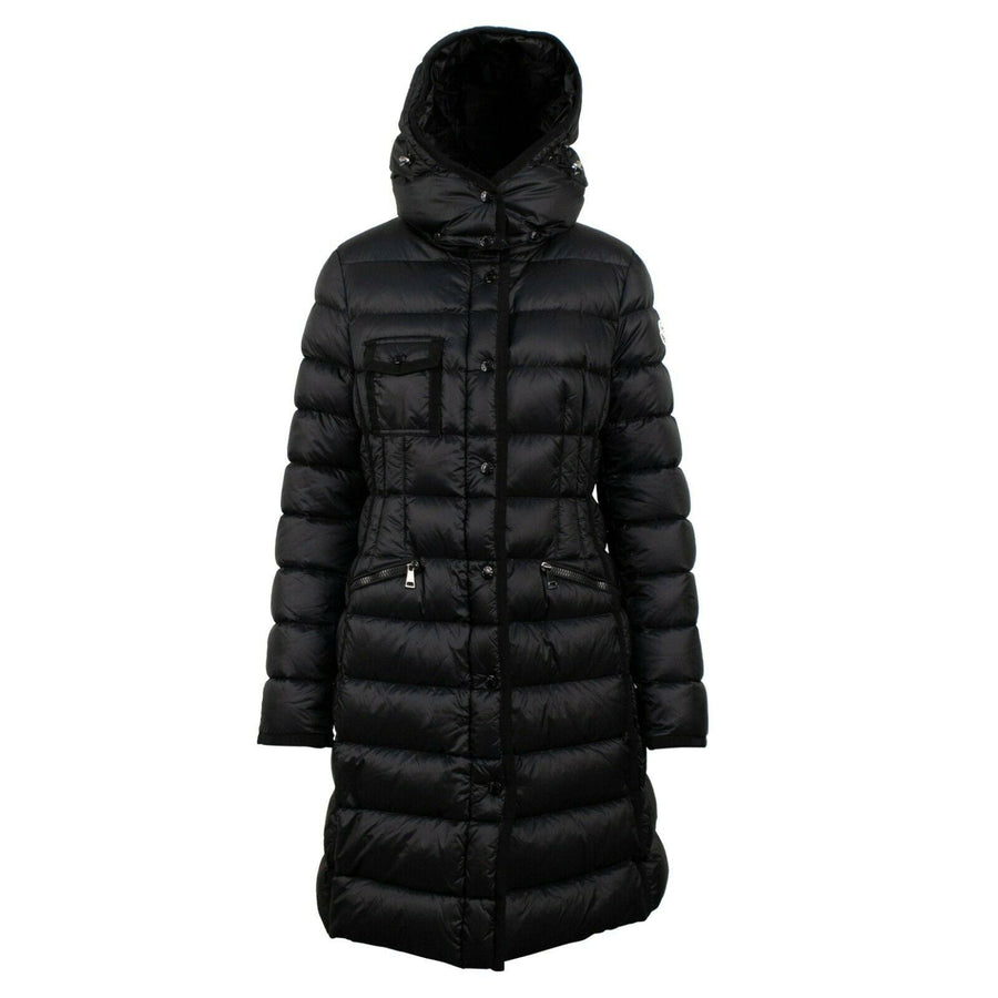 'Hermine' Down Filled Quilted Puffer Long Coat - Black