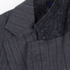 Drop 8 Striped Wool Two Button Suit - Charcoal Grey / Purple