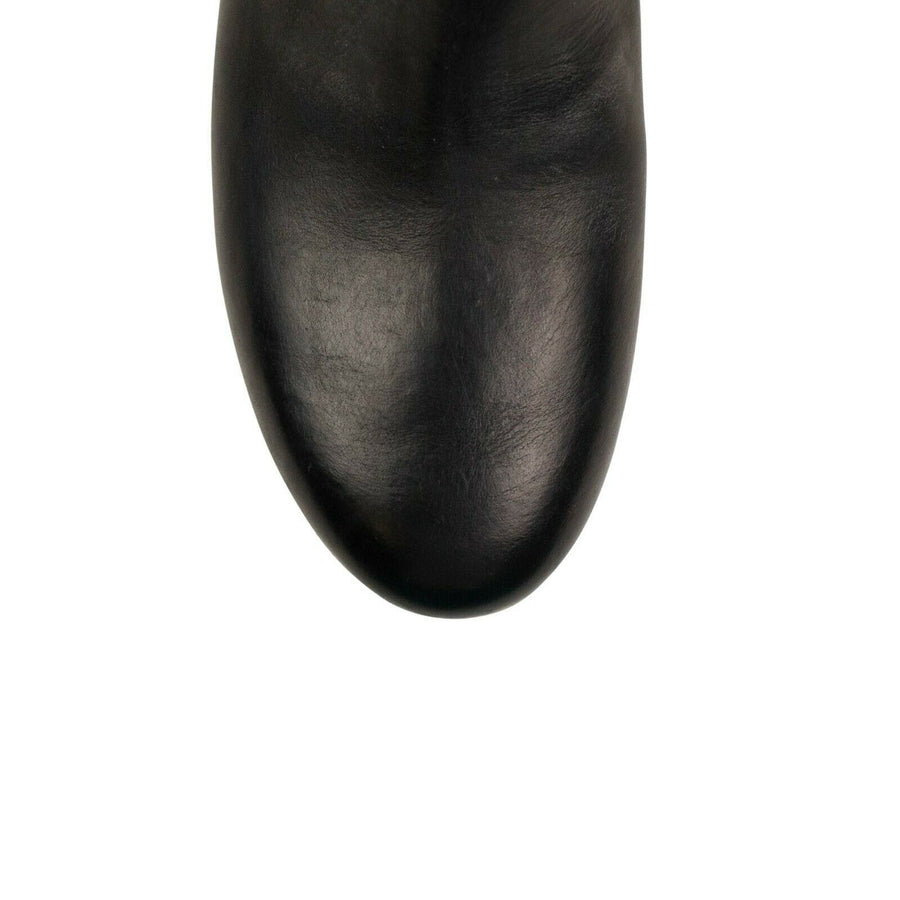 Pennolina  Calf Skin Leather Ankle Heels Boots - Black