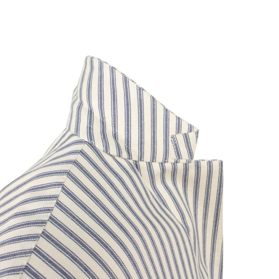 Drop 8 Striped Cotton 3 Roll 2 Button Sport Coat - Beige