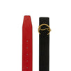 Leather Gold 'CL' Logo Belt - Black