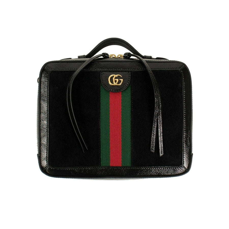 Ophidia GG Suede And Leather Shoulder Bag - Black