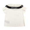 Off-Shoulders Logo Band T-Shirt - White