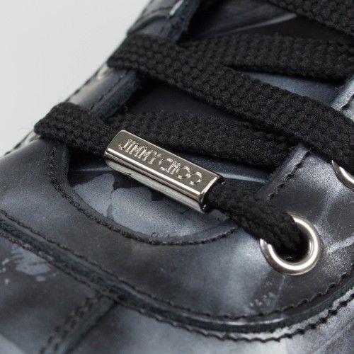 Leather Hi-Top Sneakers - Gray / Black