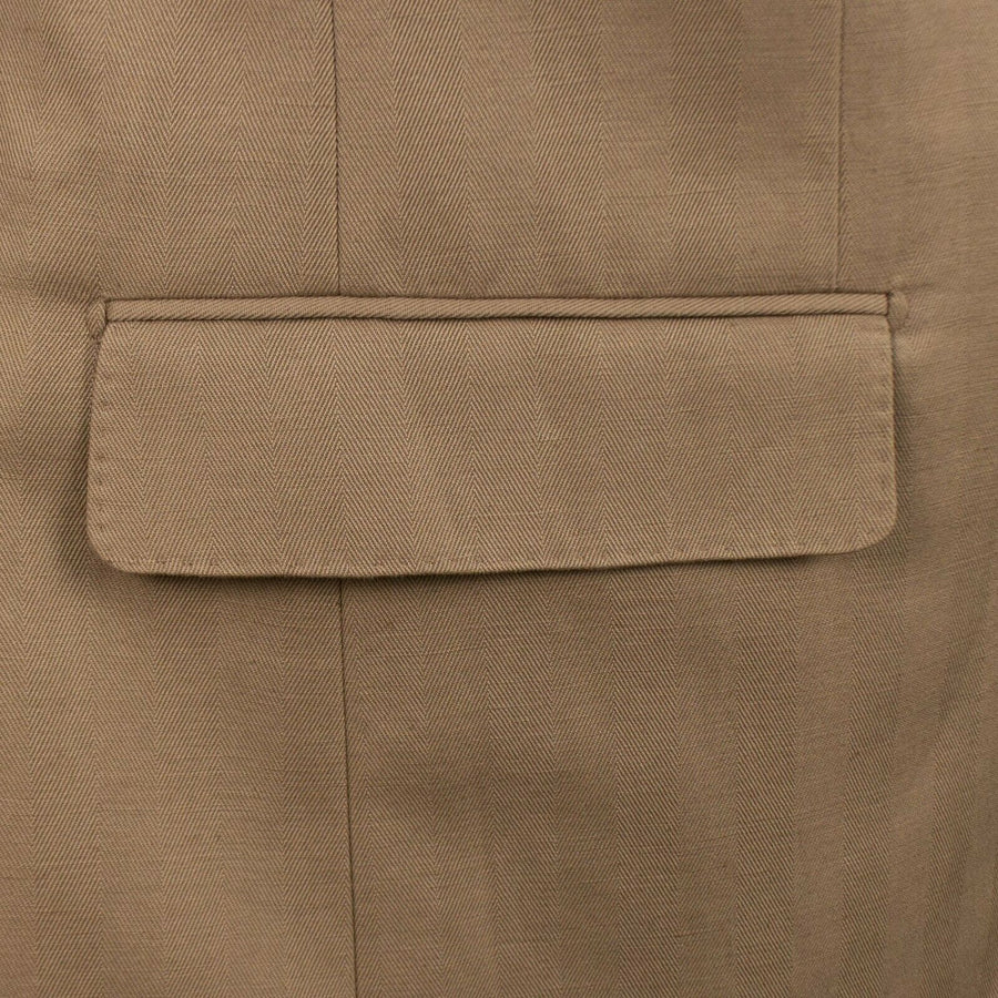 Drop 8 Cotton Herringbone 3 Roll 2 Button Sport Coat - Brown