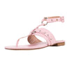 Pink Ankle Strap Leather Sandals