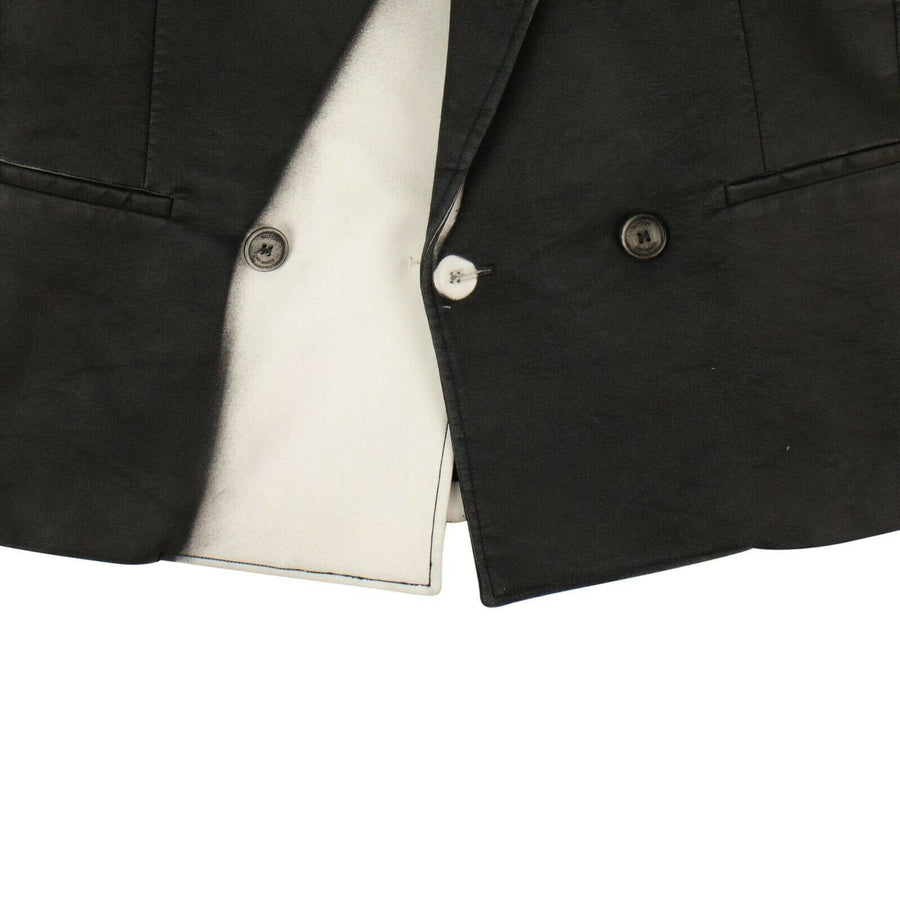 Paint Double Breasted Blazer - Black
