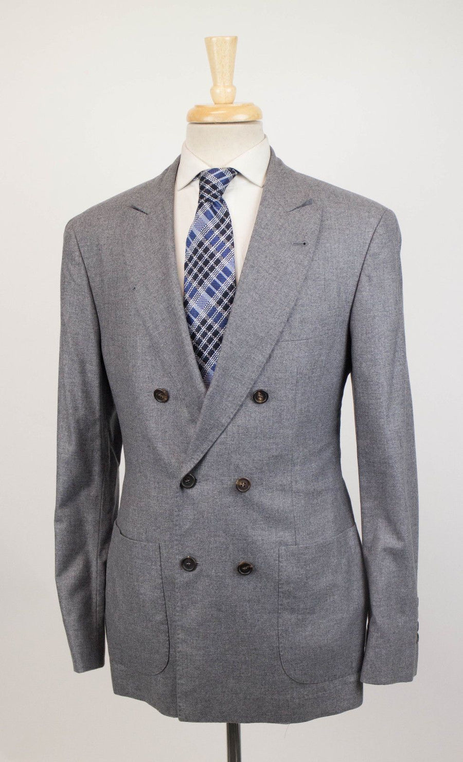 Cashmere Blend Double Breasted Sport Coat - Gray