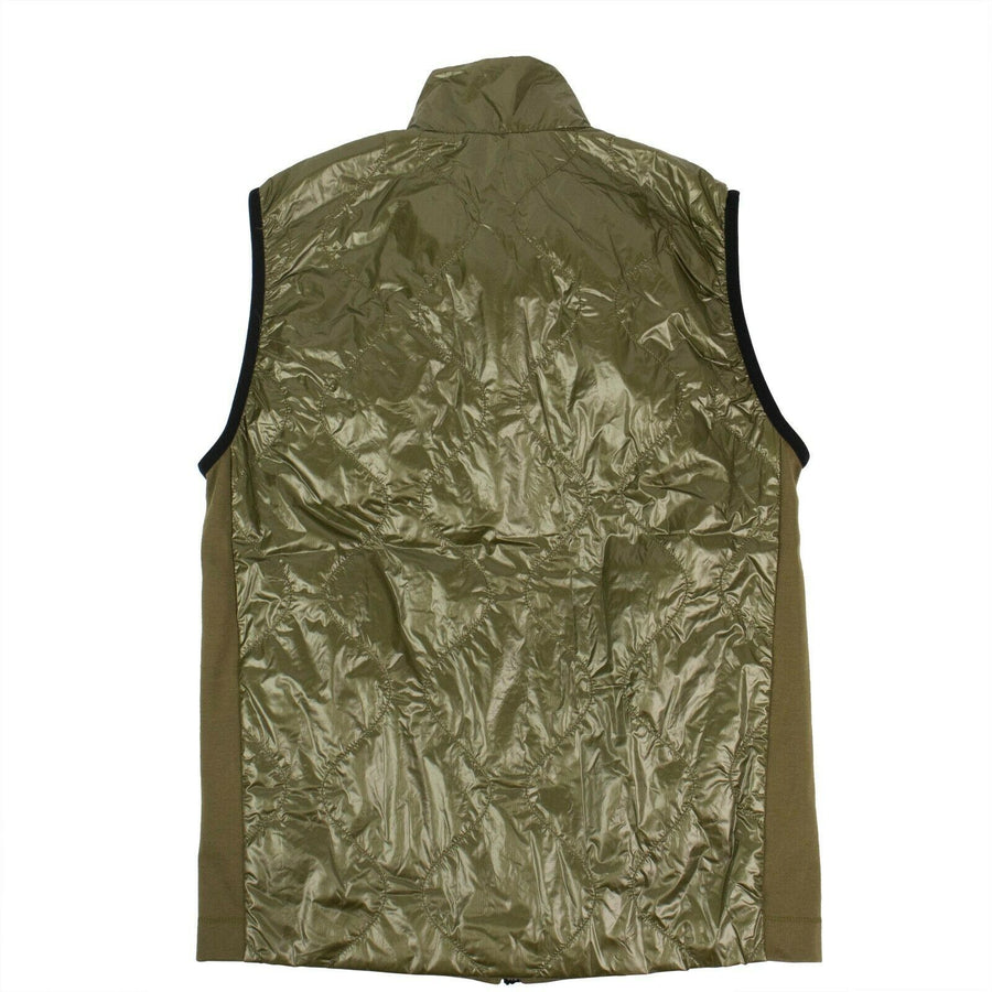 Quilted Zip Up Gilet Vest - Olive Green
