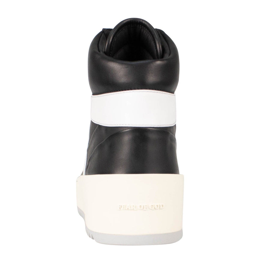 Leather Basketball High-Top Sneakers - Black / White