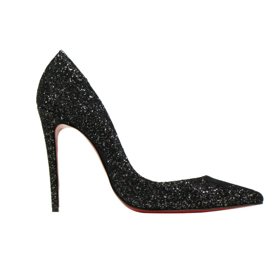 Iriza Glitter Half D'orsay 100mm Pumps - Black