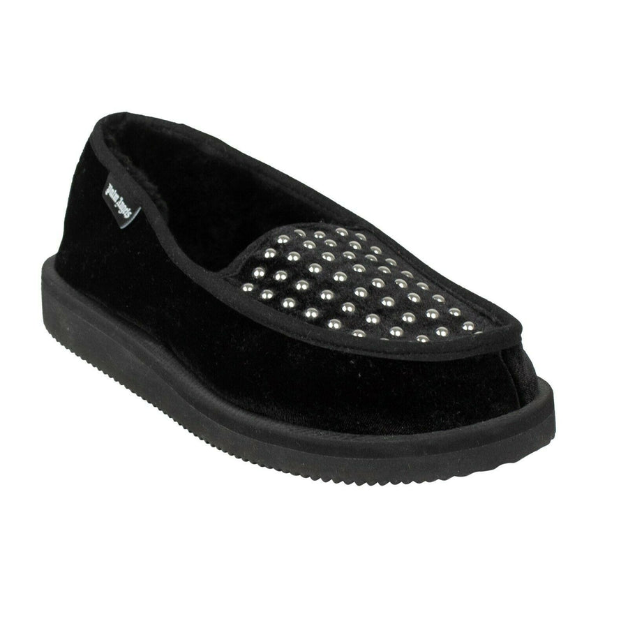 Palm Angels x Suicoke Velvet Studded Slippers - Black