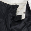 Satin W/ Drawstrings Fleece Zipper Lounge Pants - Black