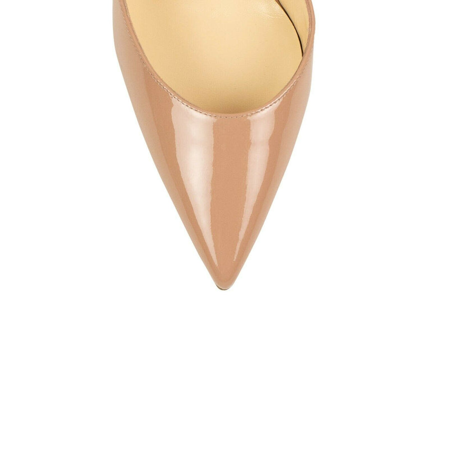 'Iriza' Patent Leather Heels - Nude