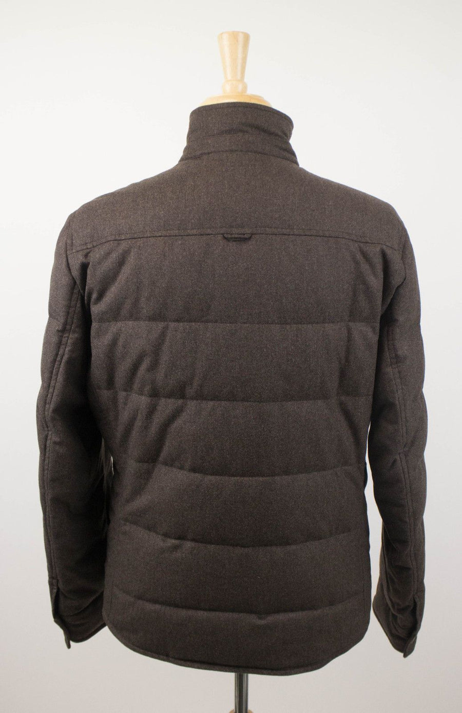 Cashmere Blend Puffer Jacket - Brown