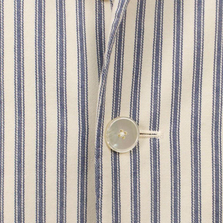 Drop 8 Striped Cotton 3 Roll 2 Button Sport Coat - Beige