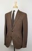 Glen Plaid Wool Blend 3 Roll Button Suit - Brown