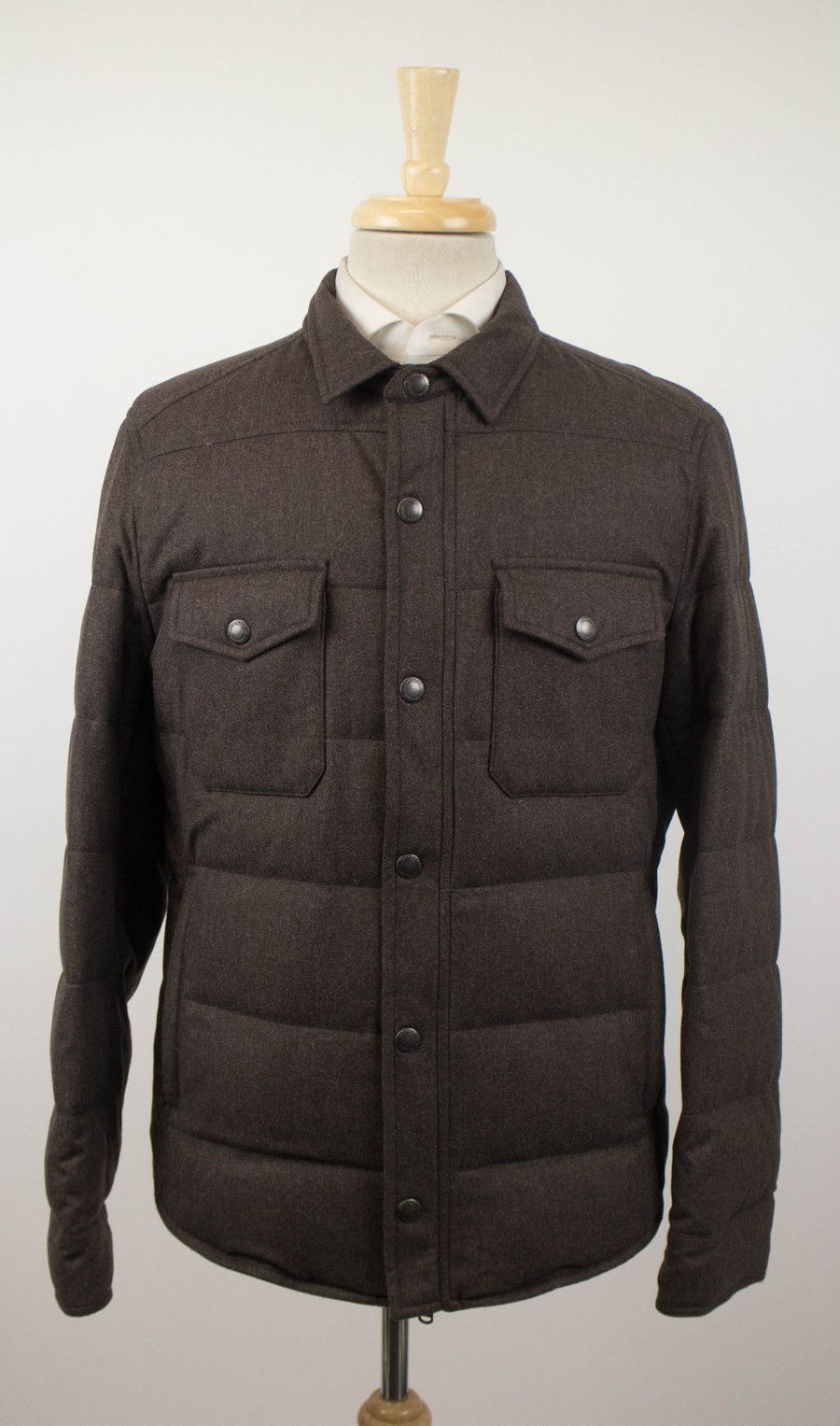 Cashmere Blend Puffer Jacket - Brown