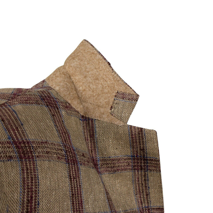Drop 8 Plaid Silk Blend Two Button Sport Coat - Brown