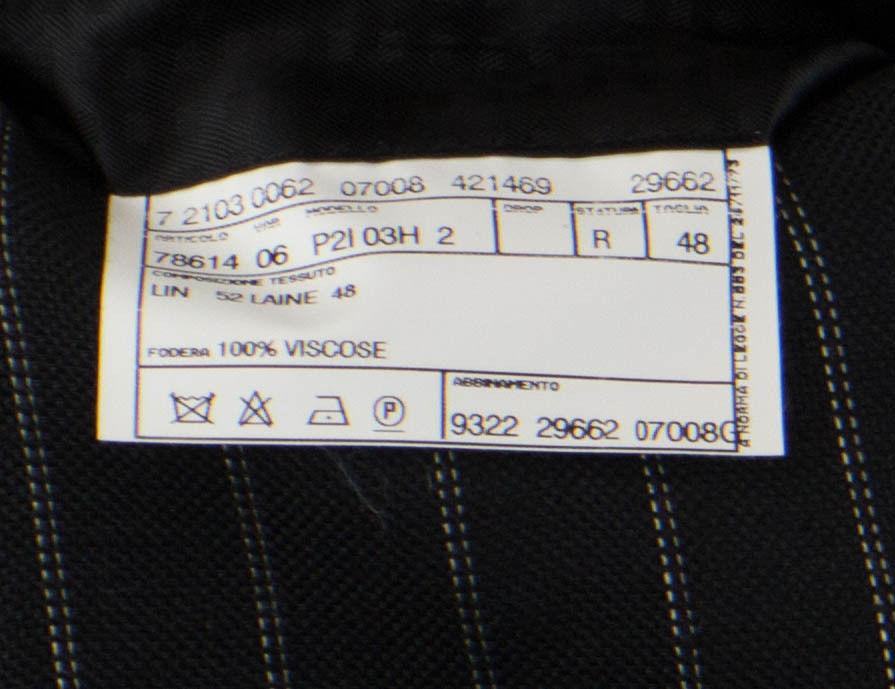 Striped Linen Blend 2 Button Sport Coat - Black