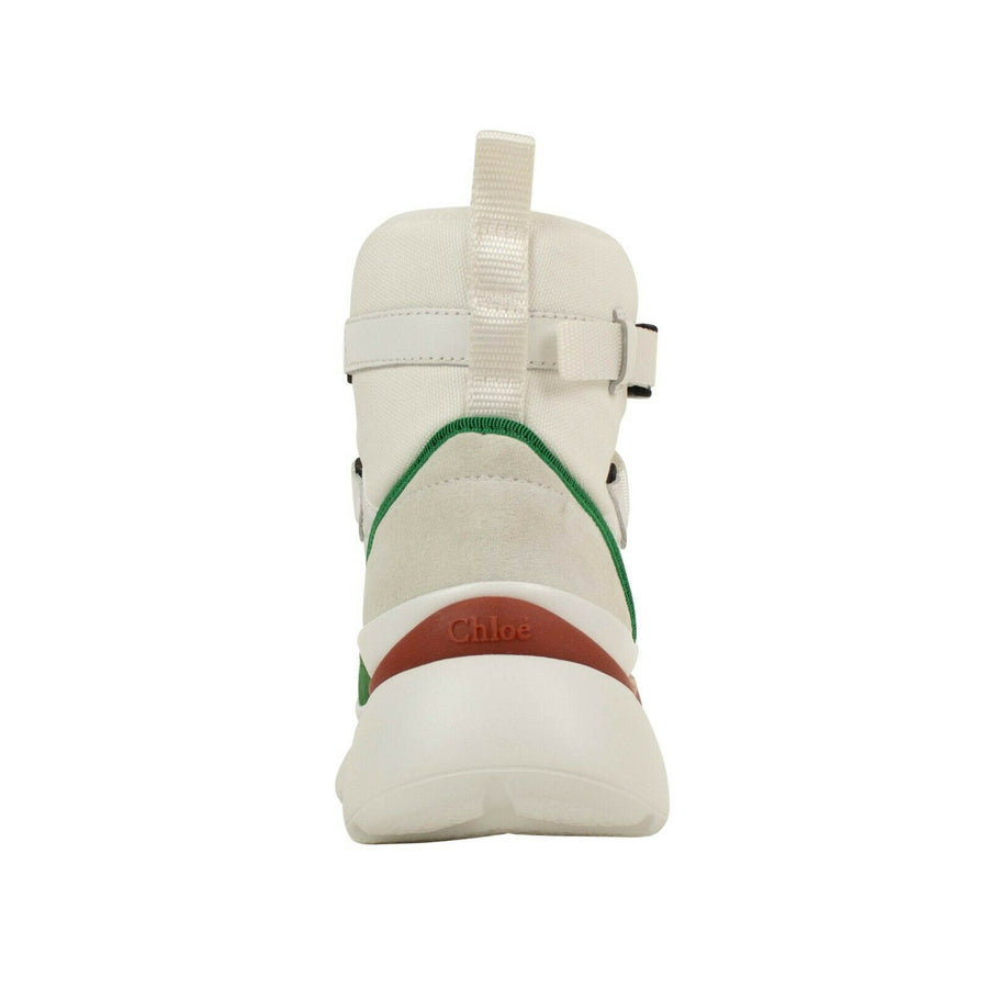 Suede 'Sonnie' High-Top Sneakers - White/Green