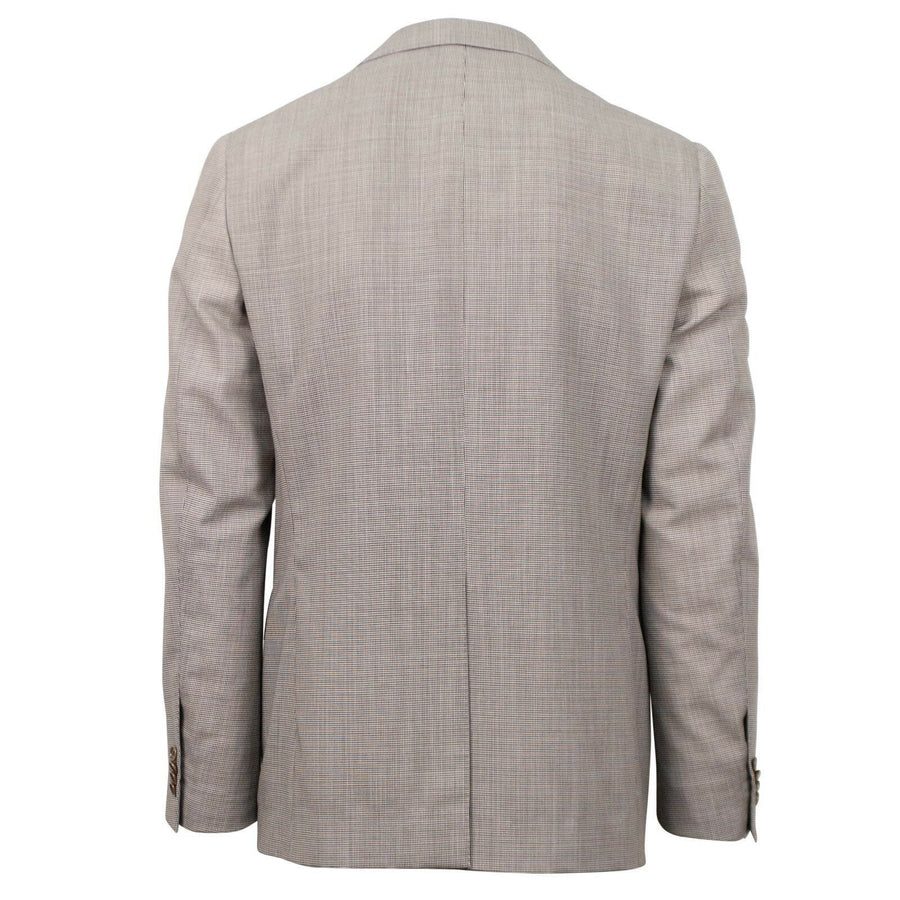 Drop 8 Houndstooth Wool 3 Roll 2 Button Slim Fit Suit - Brown