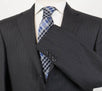 Striped Wool 3/2 Button Suit - Gray