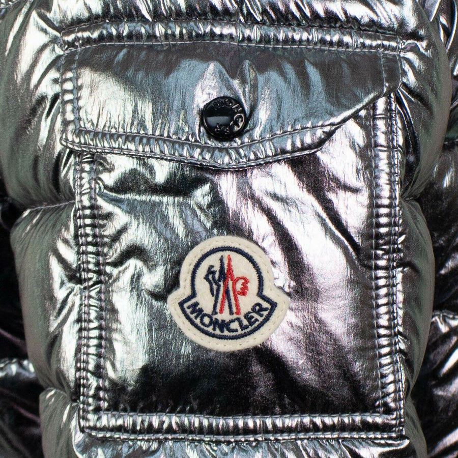 'Bady' Down Filled Quilted Puffer Coat - Silver