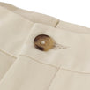 Cream Cotton Blend Dress Pants