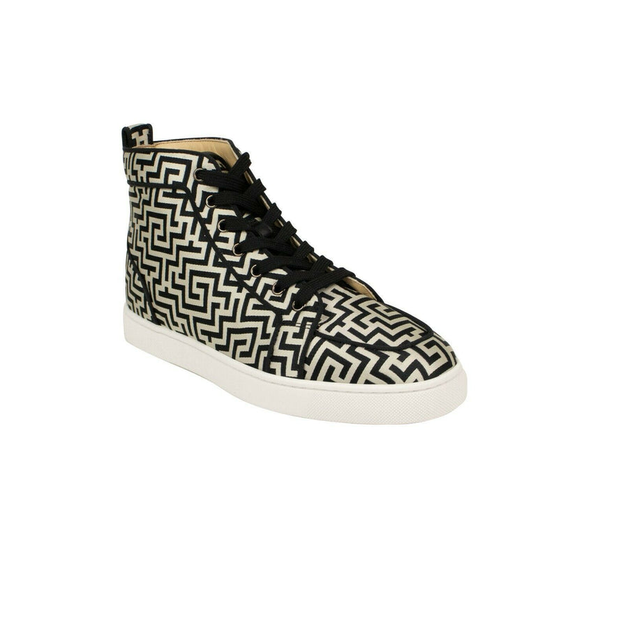 Men's Rantus Geometric Fabric Hi-Top Sneakers - Black / White