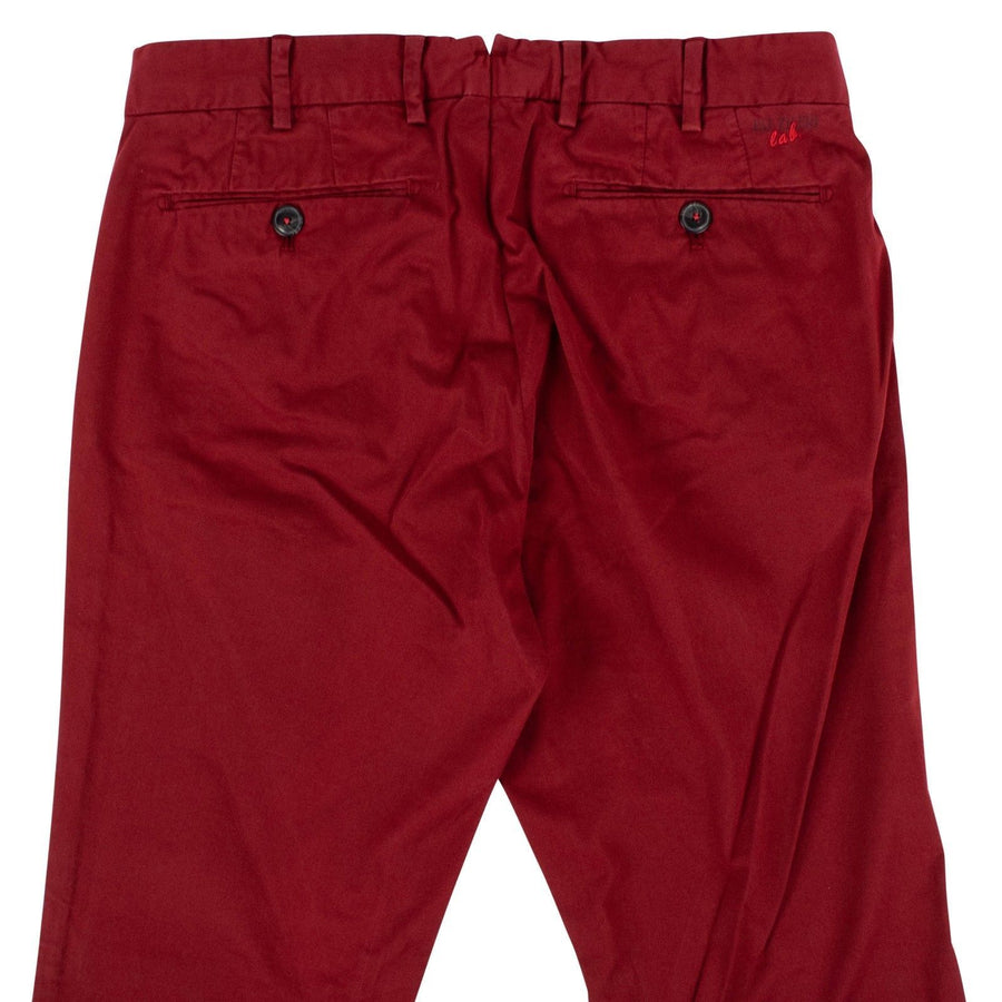 Red Cotton Blend Pants