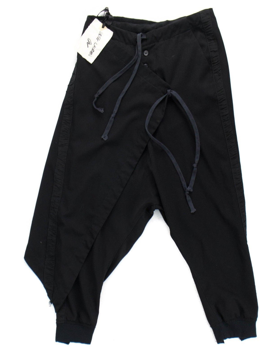 Single Warrior Drop Crotch Tuxedo Lounge Pants - Black