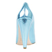Metallic Leather Point Toe Pumps - Blue
