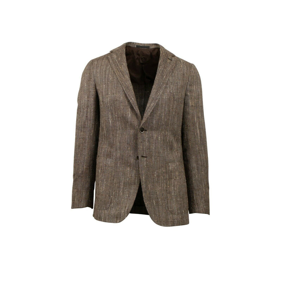 Drop 8 Two Button Tweed Silk Blend Sport Coat - Brown