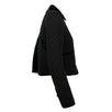 Diamond Quilted Short Flare Jacket - Black