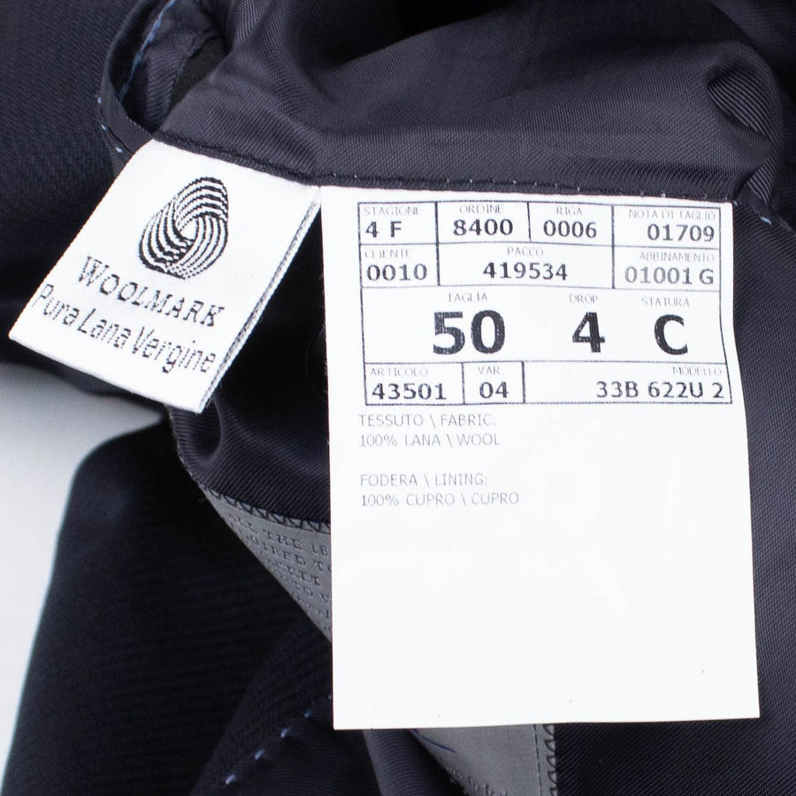 Drop 4 Shadow Striped Wool Two Button Suit - Navy