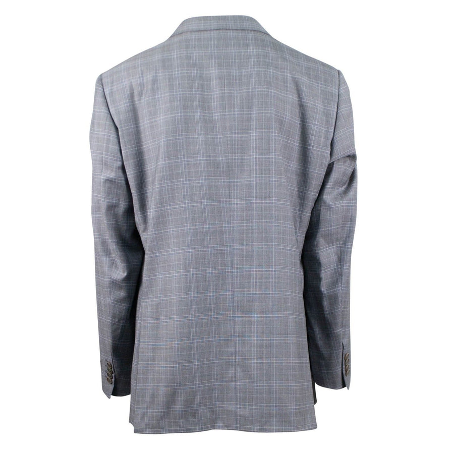 Drop 6 Plaid Check Wool Two Button Suit - Gray
