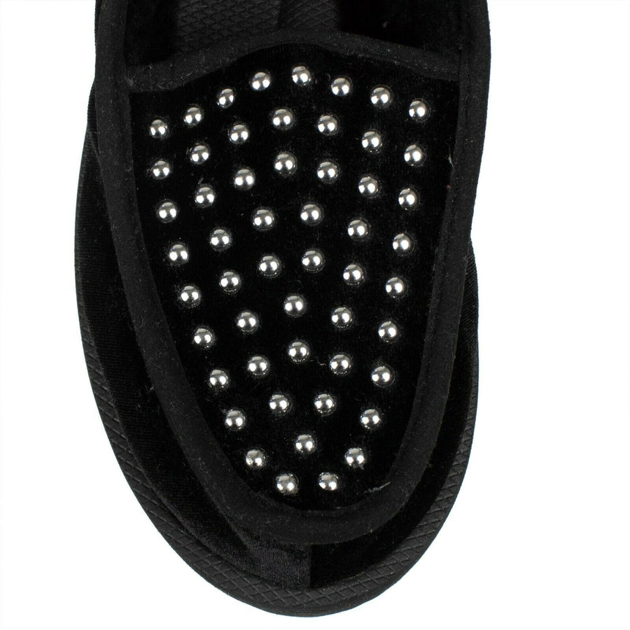Palm Angels x Suicoke Velvet Studded Slippers - Black
