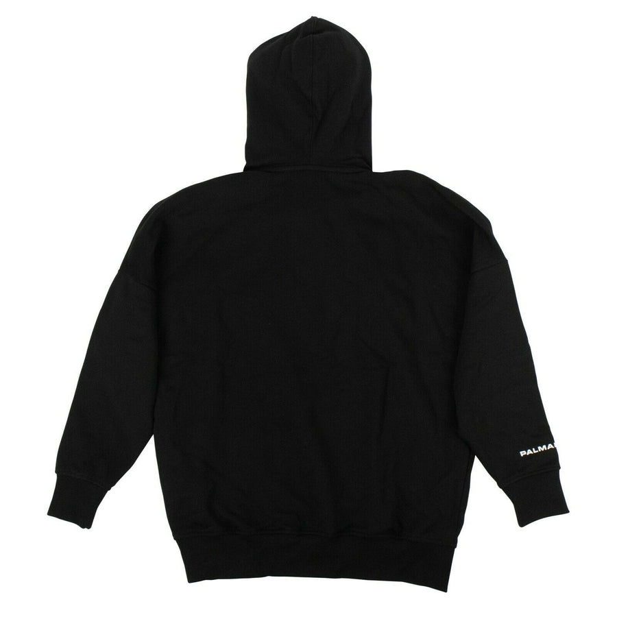 Cotton Eagle Print Hooded Sweatshirt - Black