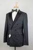 Wool Blend Satin Trim DB Tuxedo Suit - Gray