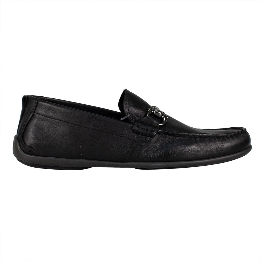 Gubbio Signature Buckle Loafers - Black